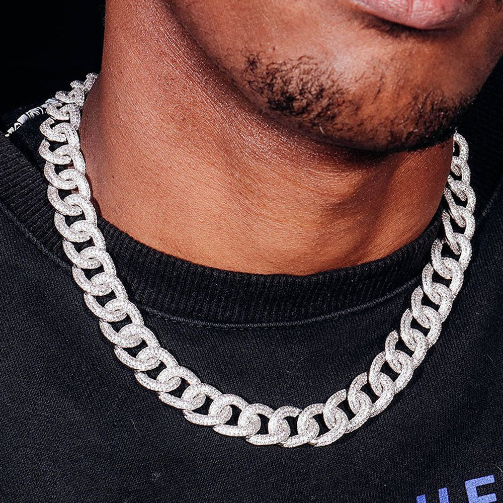 925 Sterling Silver Moissanite Miami Iced Out Cuban Chain