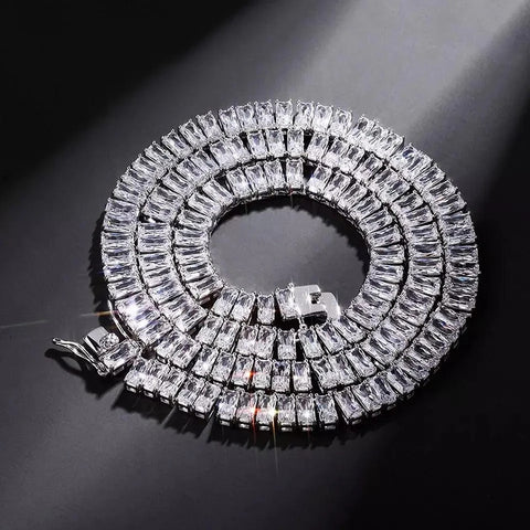 Radiant Cut Full Iced Out Colorless Moissanite Hip Hop Chain