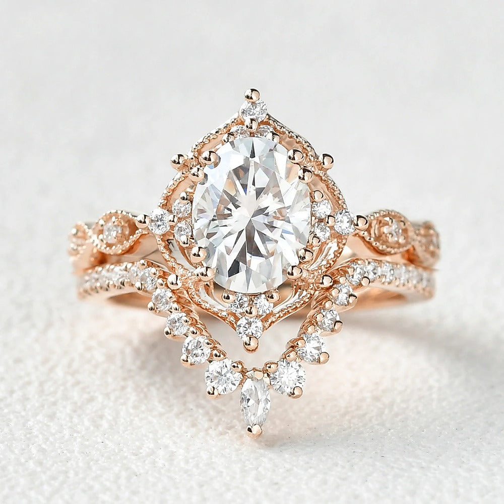 Moissanite D Color Oval Cut Filigree Anniversary Gift For Women