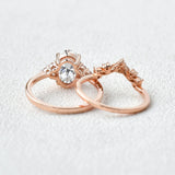 Side Accent Oval Cut Moissanite Bridal Set For Women