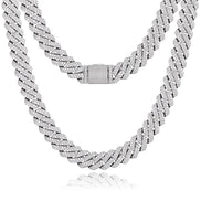 D Color Moissanite Diamond Miami Cuban Link Chain
