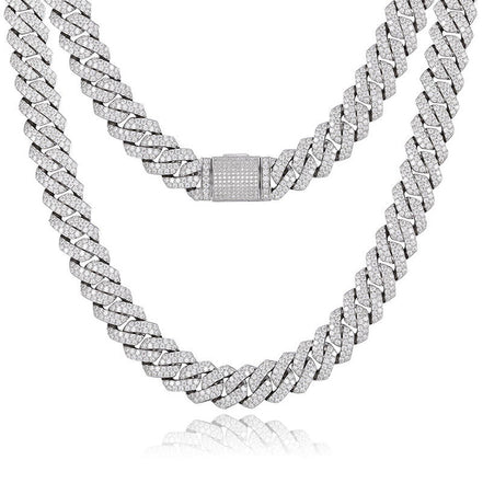 D Color Moissanite Diamond Miami Cuban Link Chain