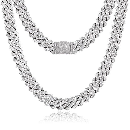 D Color Moissanite Diamond Miami Cuban Link Chain