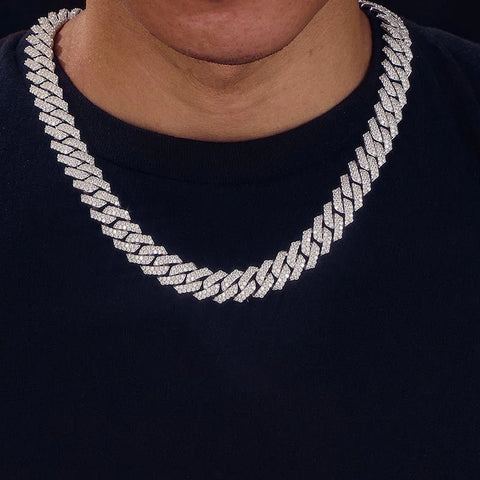 D Color Moissanite Diamond Miami Cuban Link Chain