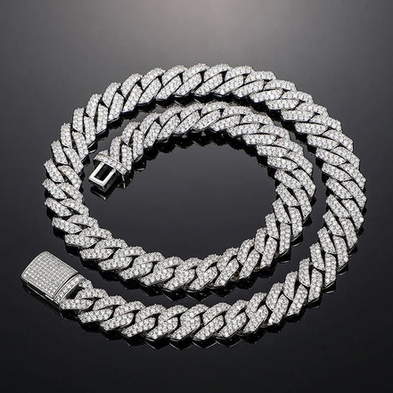 D Color Moissanite Diamond Miami Cuban Link Chain