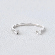Cuff Style Moissanite Round Cut Wedding Band For Bride