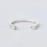 Cuff Style Moissanite Round Cut Wedding Band For Bride
