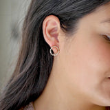 Round Cut Moissanite Circle Shape Party Were Stud Earring