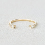 Cuff Style Moissanite Round Cut Wedding Band For Bride