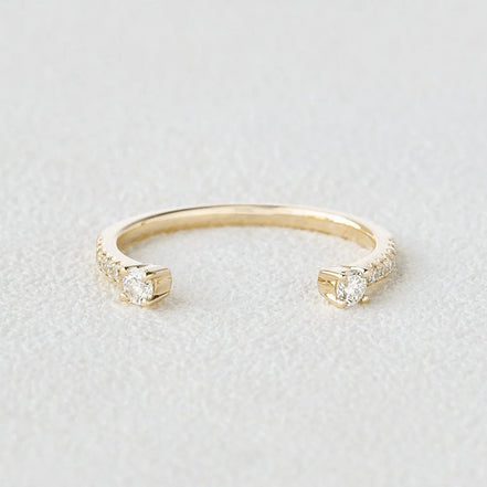 Cuff Style Moissanite Round Cut Wedding Band For Bride