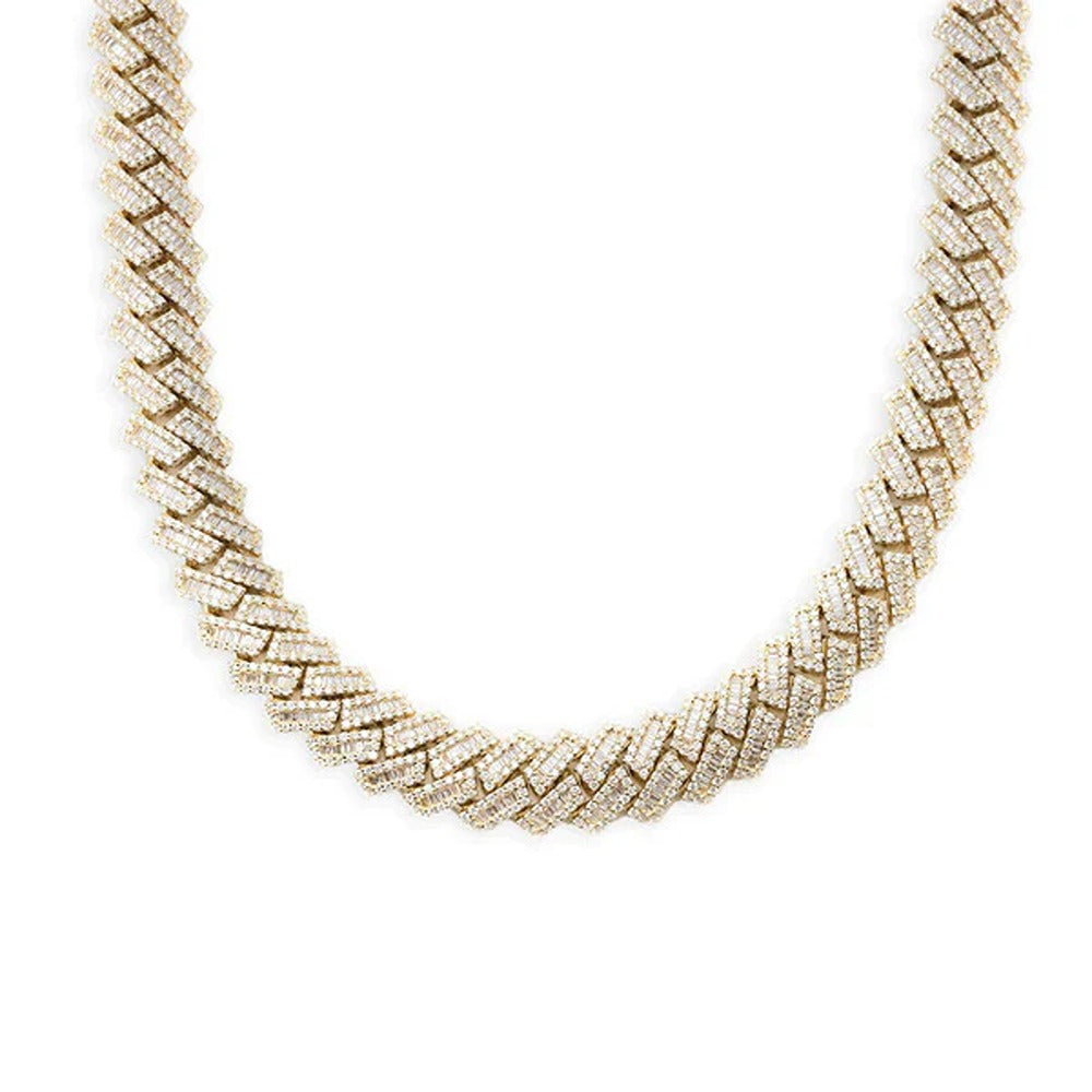 Moissanite Ice Out Round & Baguette 20MM Hip Hop Luxury Chain
